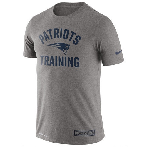 NFL Men's New England Patriots Nike Heathered Gray Training Performance T-Shirt